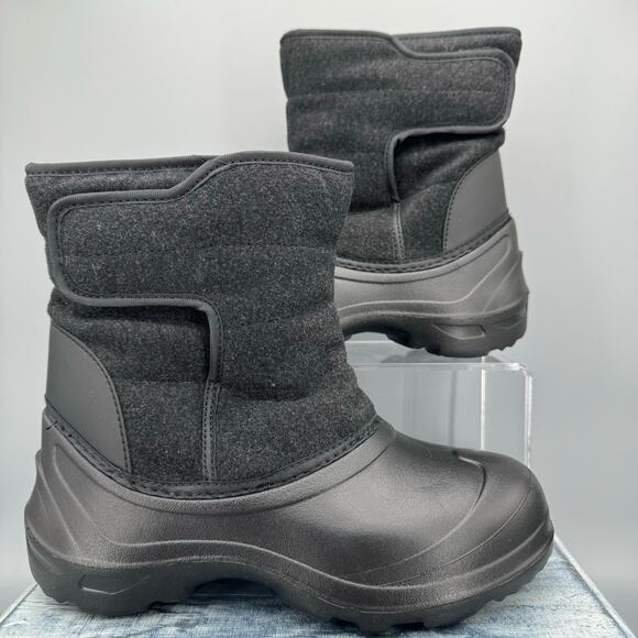NEW Amoji Boy’s Lightweight Snow Boots Black Size 3 - Picture 1 of 10